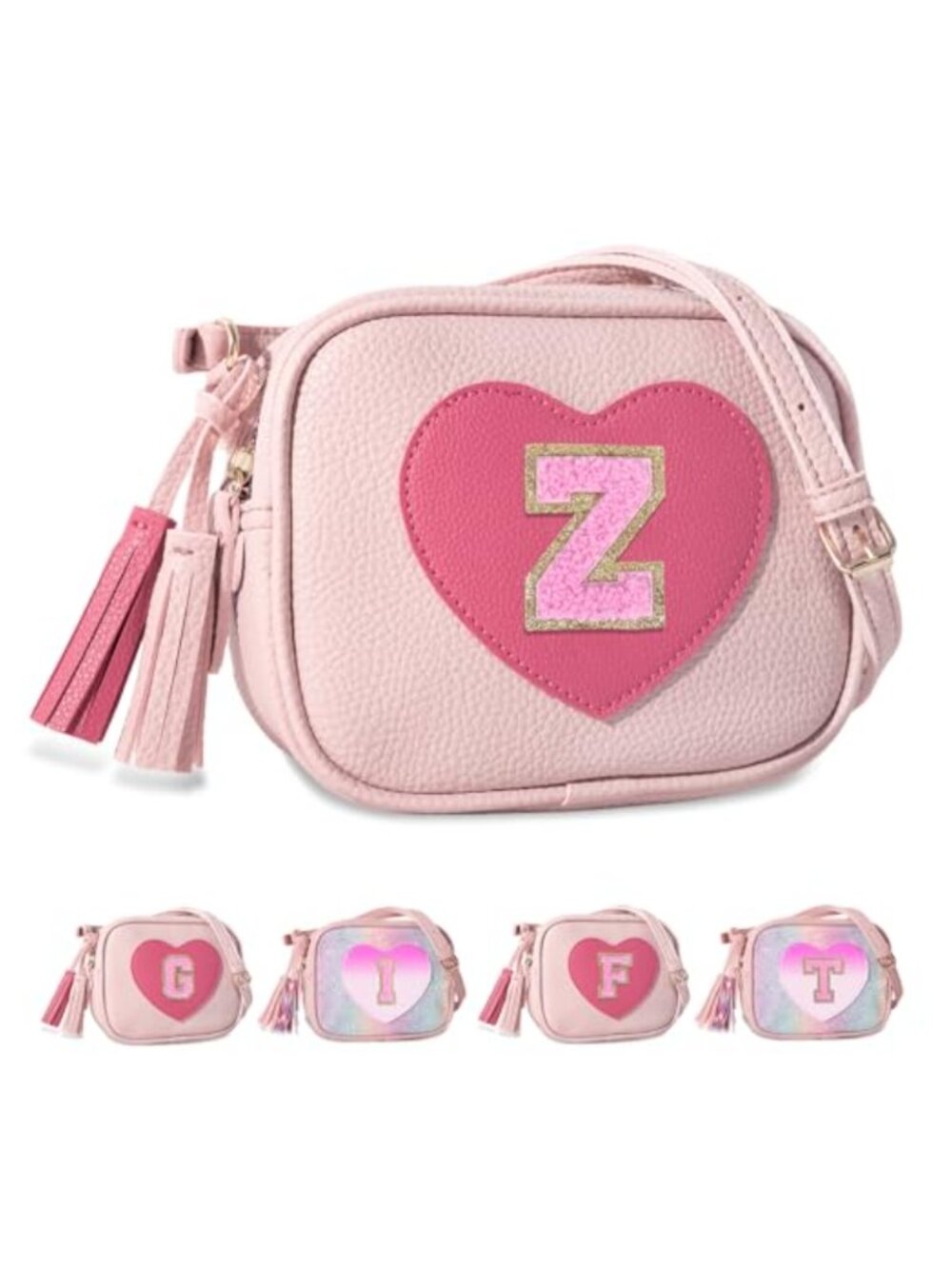 Personalized Initial Heart Crossbody Bag Toddler Girls Wallet